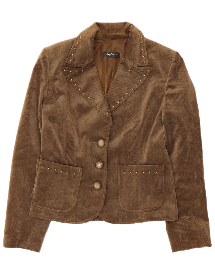 Roberta Chaqueta Blazer De Pana De 3 Botones Para Mujer IT 44 Algodón Beige Medio