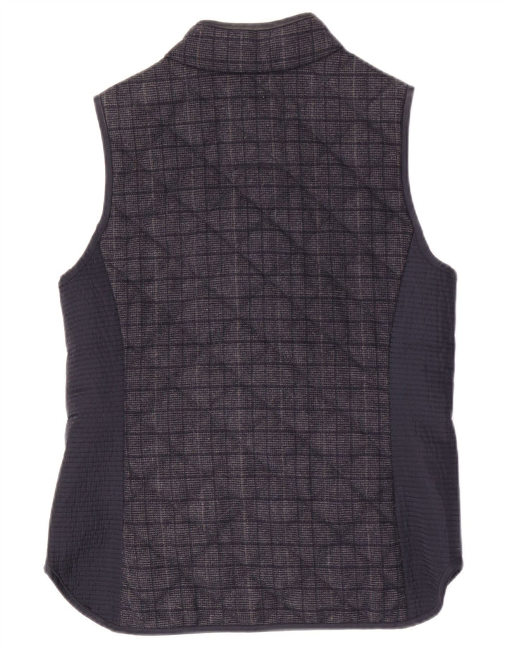 Crew Clothing Chaleco acolchado para mujer UK 10 Small Azul marino Cuadros Poliéster