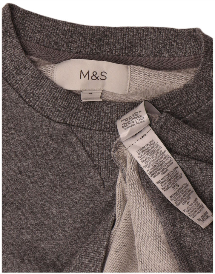 Marks & Spencer Hombre Sudadera tipo jersey de algodón moteado en gris medio
