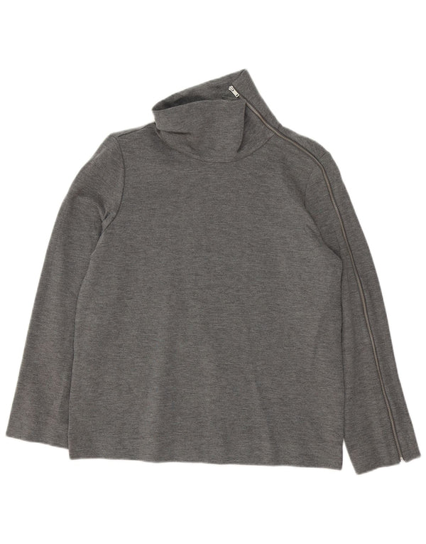 Cos Top extragrande para mujer, manga larga, EU 36, viscosa gris pequeña
