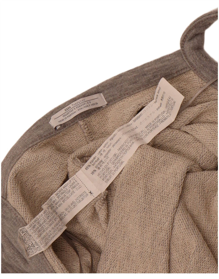 Zara Mujer Mono Sin Mangas UK 10 Small Gris Algodón