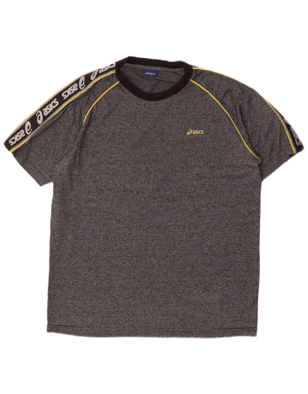 ASICS Camiseta gráfica para hombre Top gris medio color block