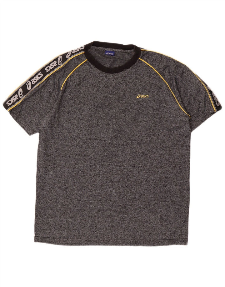 ASICS Camiseta gráfica para hombre Top gris medio color block