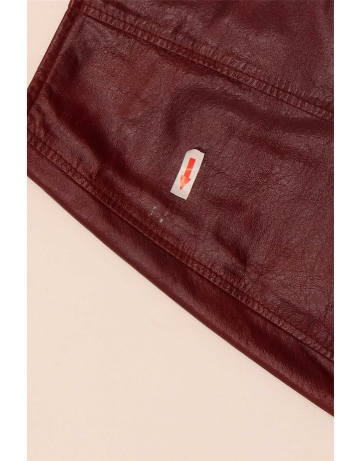 Conbipel Minifalda de cuero para mujer IT 44 Medium W27 Cuero granate