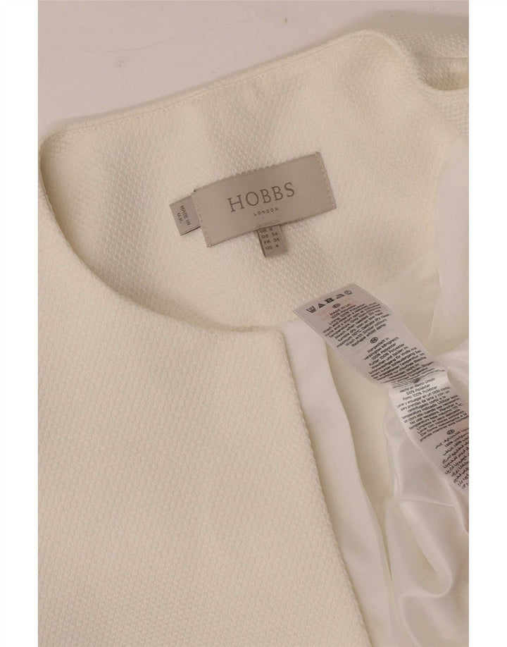 Hobbs Chaqueta Bolero Abierta de Manga 3/4 para Mujer UK 8 Small Poliéster Blanco