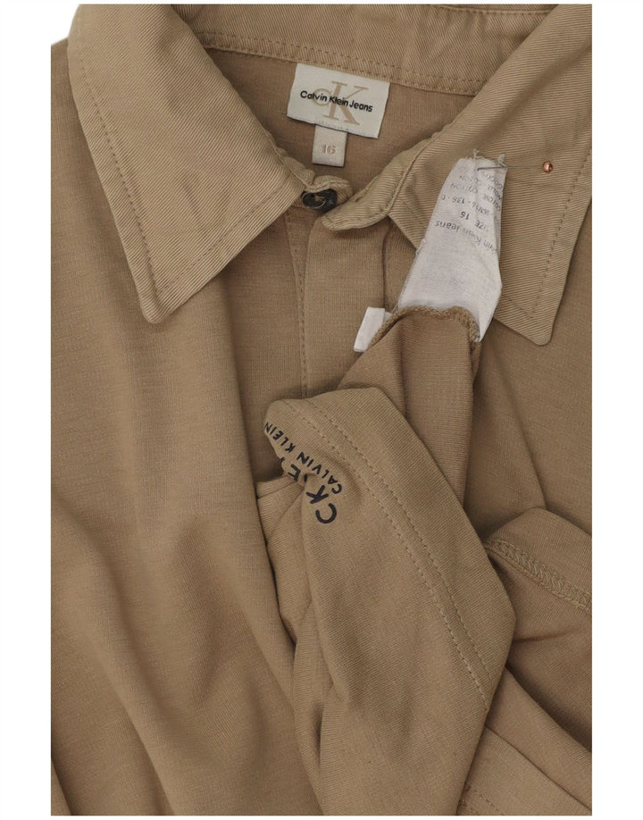 CALVIN KLEIN JEANS Polo Manga Larga Niño 15-16 Años Beige Algodón