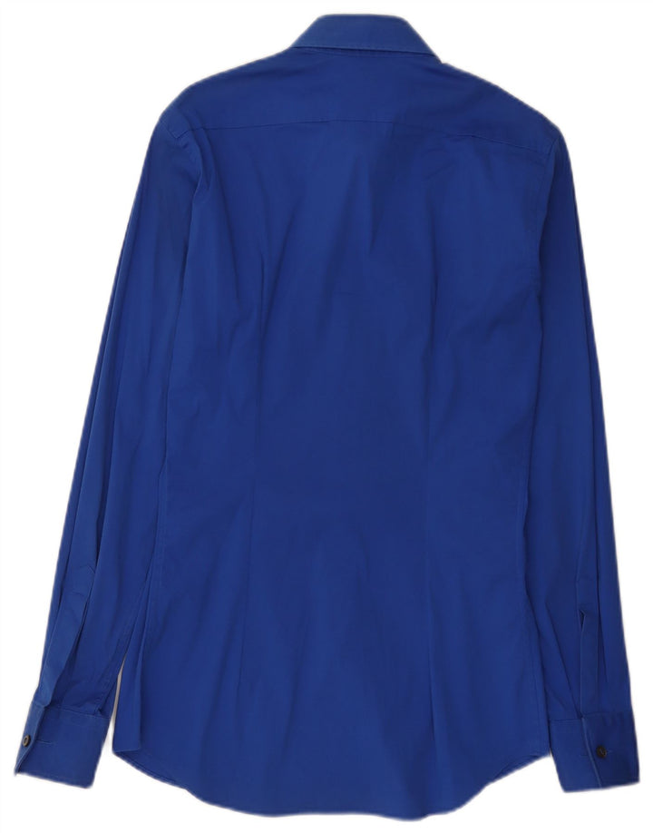 Camisa Prada Hombre Talla 38 15 Algodón Azul Medio