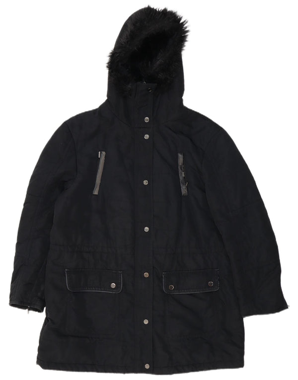 Marks & Spencer Chaqueta Parka con Capucha Autograph para Mujer UK 40 XL Negro