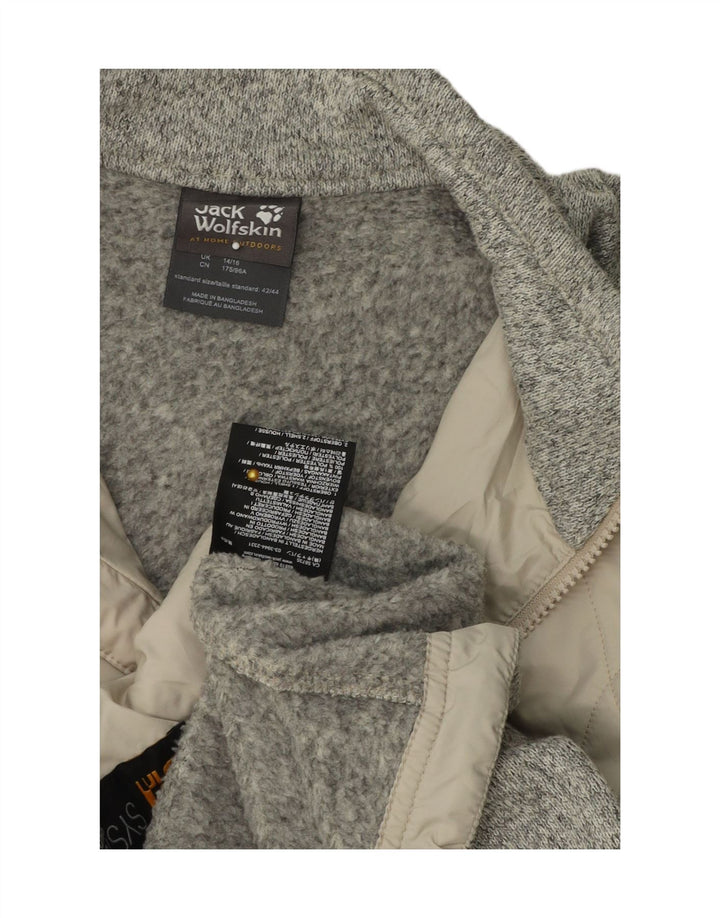JACK WOLFSKIN Womens Tracksuit Top Jacket UK 14/16 Large Grey Colourblock Vintage Jack Wolfskin and Second-Hand Jack Wolfskin from Messina Hembry 