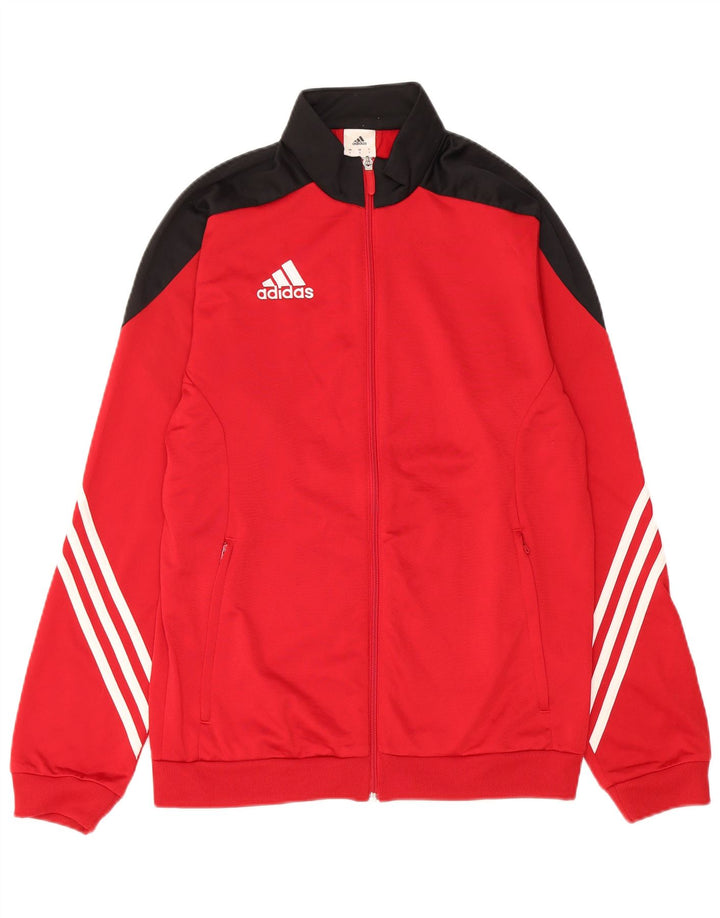 Adidas Hombre Chándal Top Chaqueta Pequeña Rojo Colorblock Poliéster