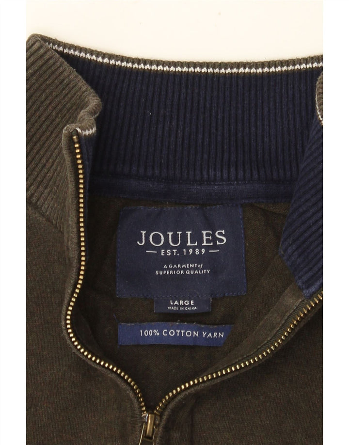 Jersey Joules Hombre Con Cremallera Y Cuello Jersey Grande De Algodón Verde