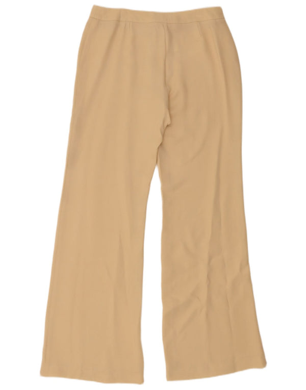 Blunauta Pantalones casuales de pierna ancha para mujer IT 42 Medium W28 L31 Seda beige