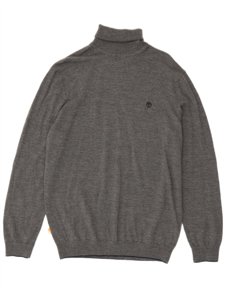 Timberland Hombre Roll Neck Jumper Sweater XL Lana Gris