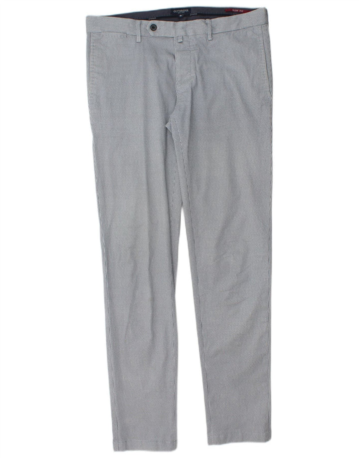 Gutteridge Pantalón de traje ajustado para hombre IT 46 Small W32 L32 Blue Houndstooth