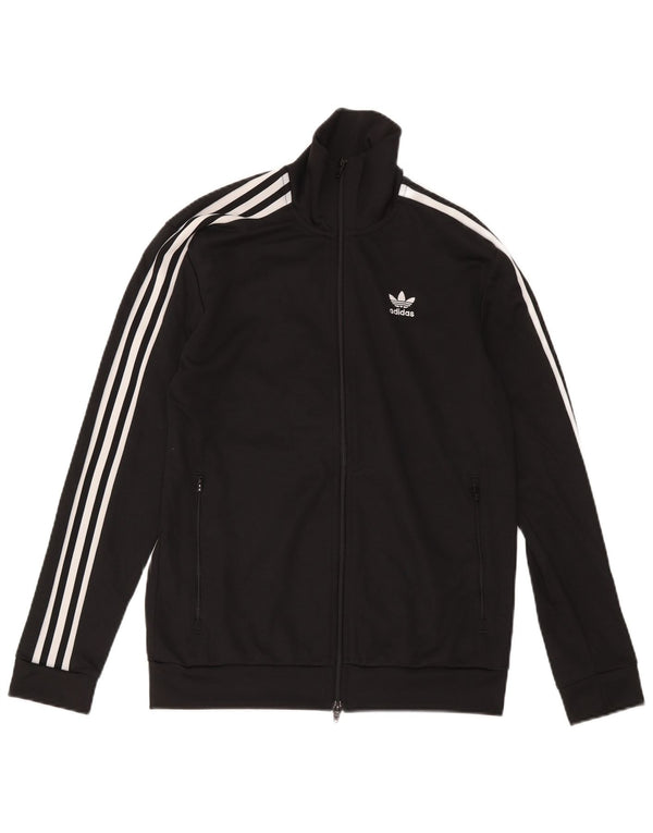 Adidas Hombre Chándal Top Chaqueta Pequeña Poliéster Negro