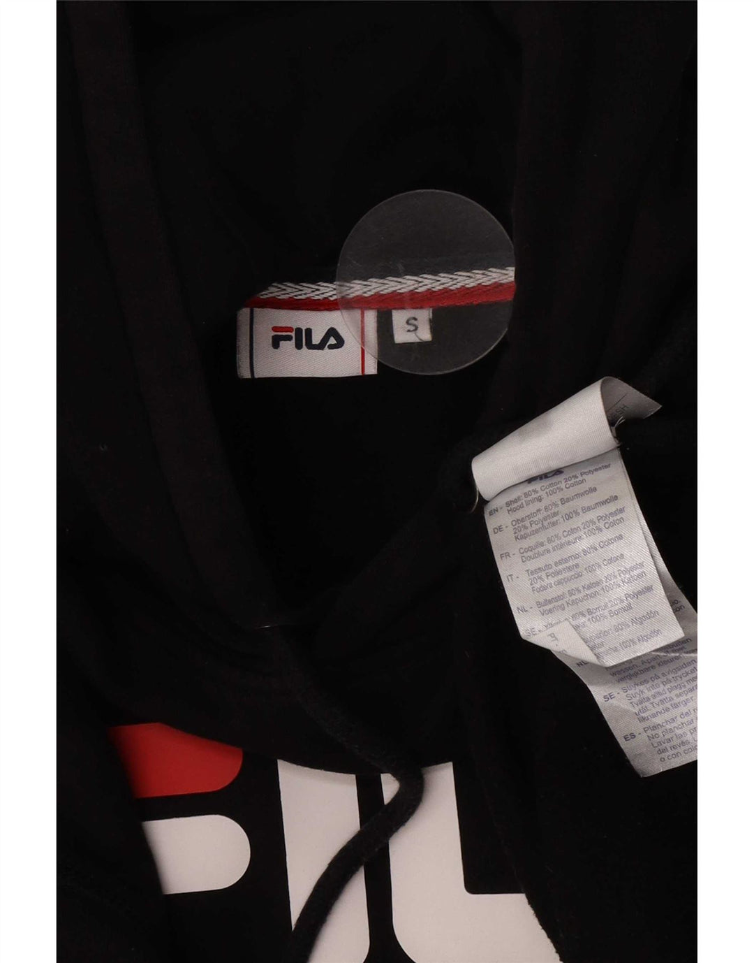 Fila Hombre Graphic Sudadera Con Capucha Jersey Pequeño Algodón Negro