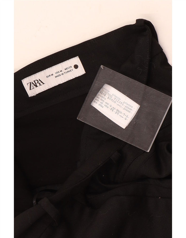 ZARA Mujer Mini Falda Mediana W28 Negro Poliéster