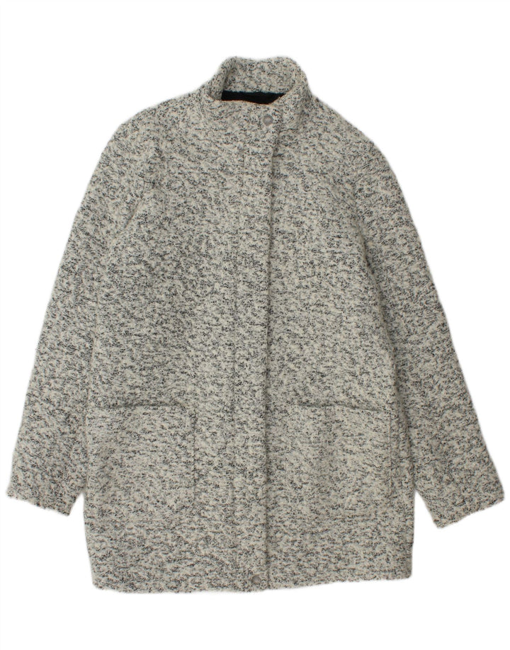 Abercrombie & Fitch Abrigo extragrande para mujer Reino Unido 10 Pequeño lana moteada gris