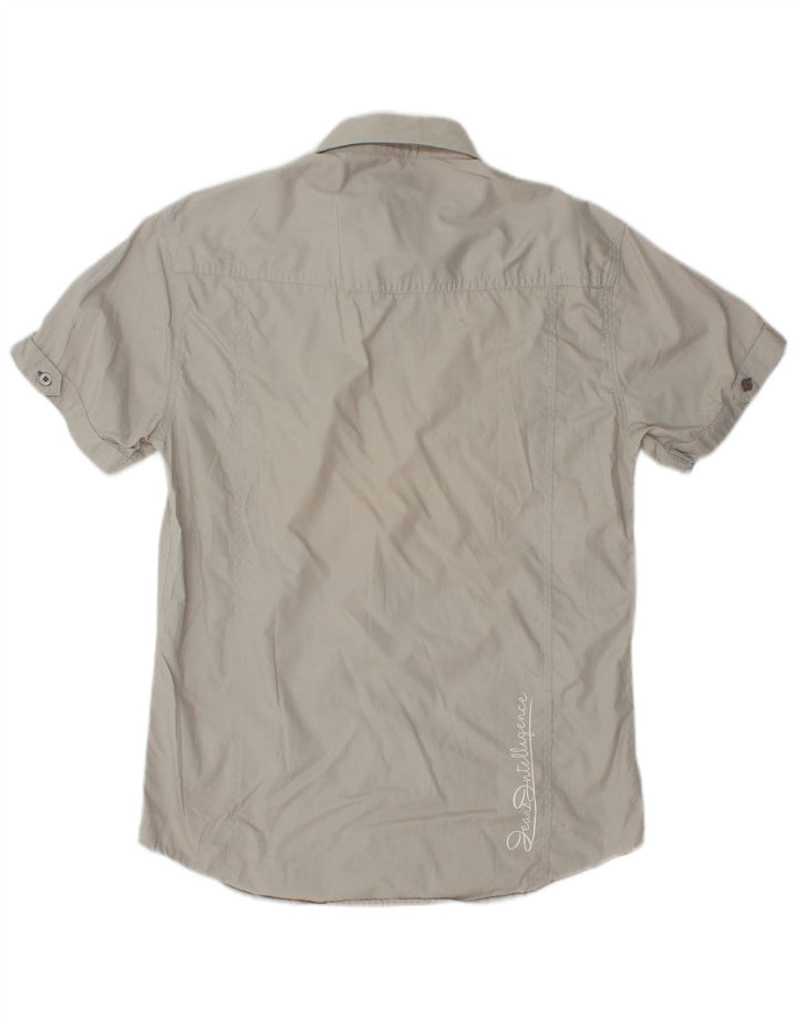 JACK & JONES Camisa Manga Corta Hombre Algodón Gris Medio