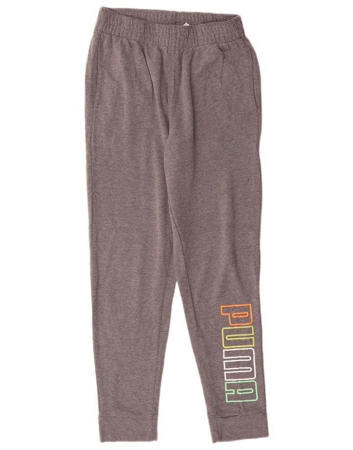 Puma Boys Graphic Chándal Pantalones Joggers 14-15 años Grande Gris Algodón