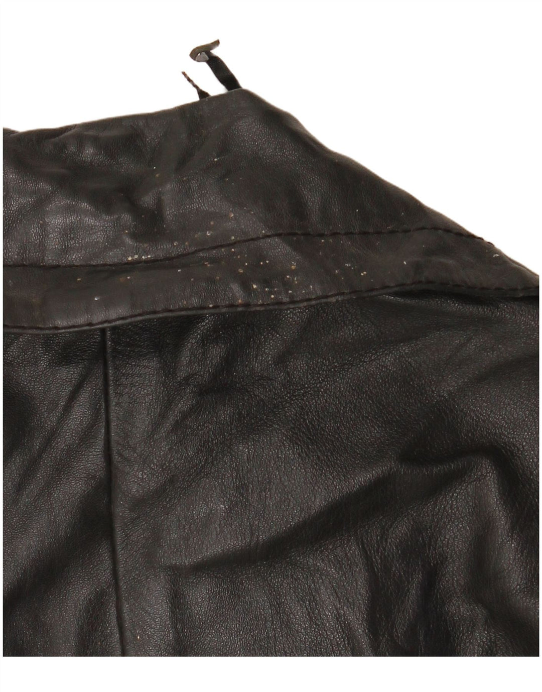 VINTAGE Chaqueta de cuero de doble pecho para mujer Reino Unido 12 Negro medio