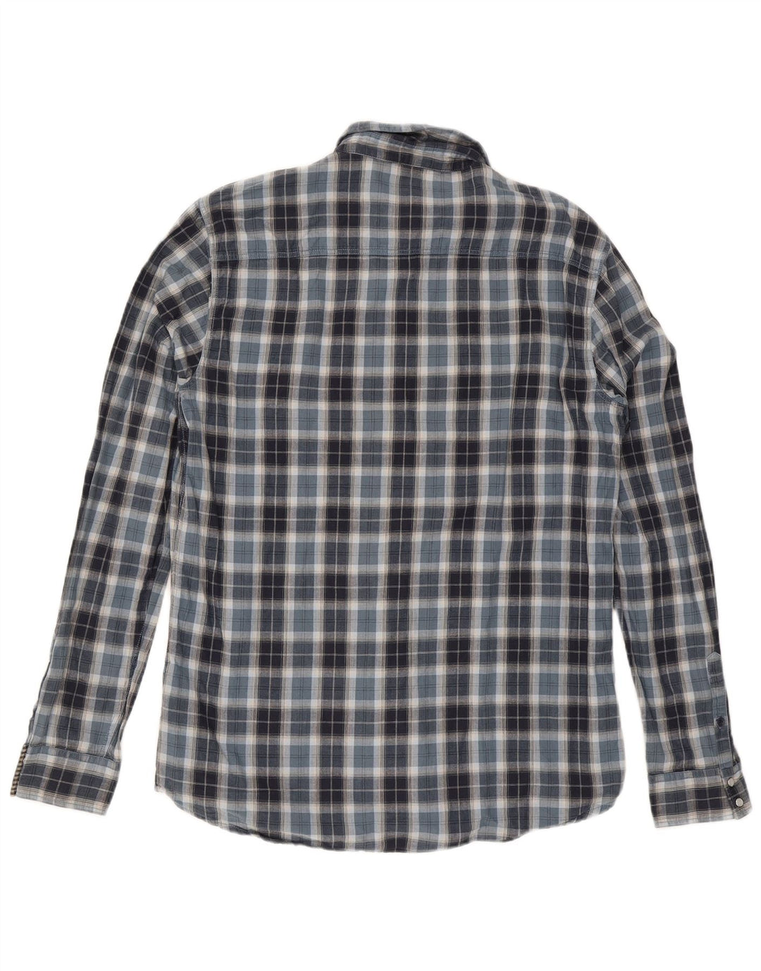 Guess Camisa de franela para hombre UK 42 Algodón a cuadros azul grande