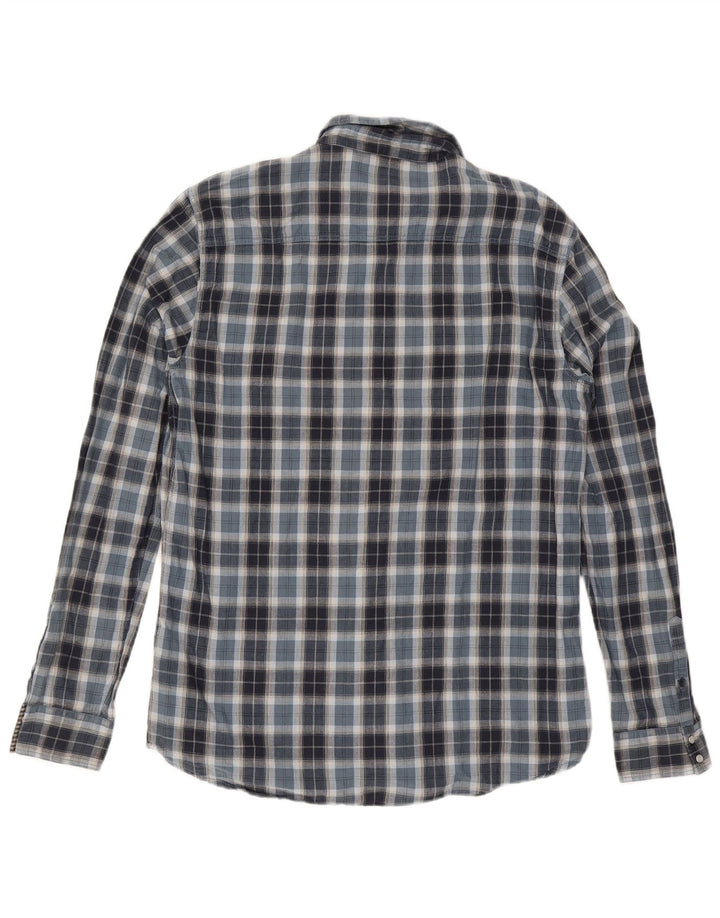 Guess Camisa de franela para hombre UK 42 Algodón a cuadros azul grande