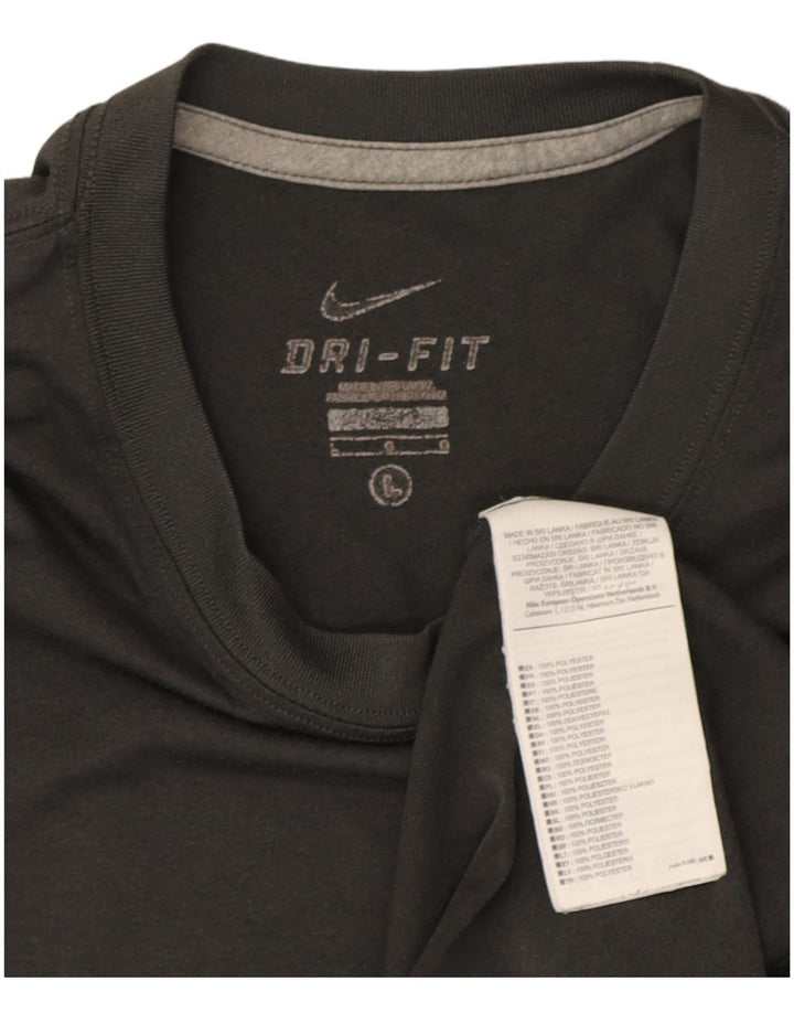 Camiseta Nike Dri Fit para hombre Top poliéster gris grande