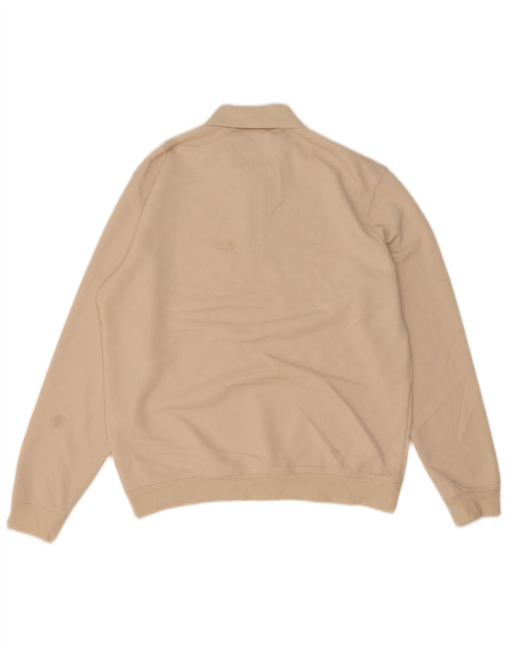 Zara Hombre Polo Cuello Jersey Jersey Pequeño Algodón Blanco Roto