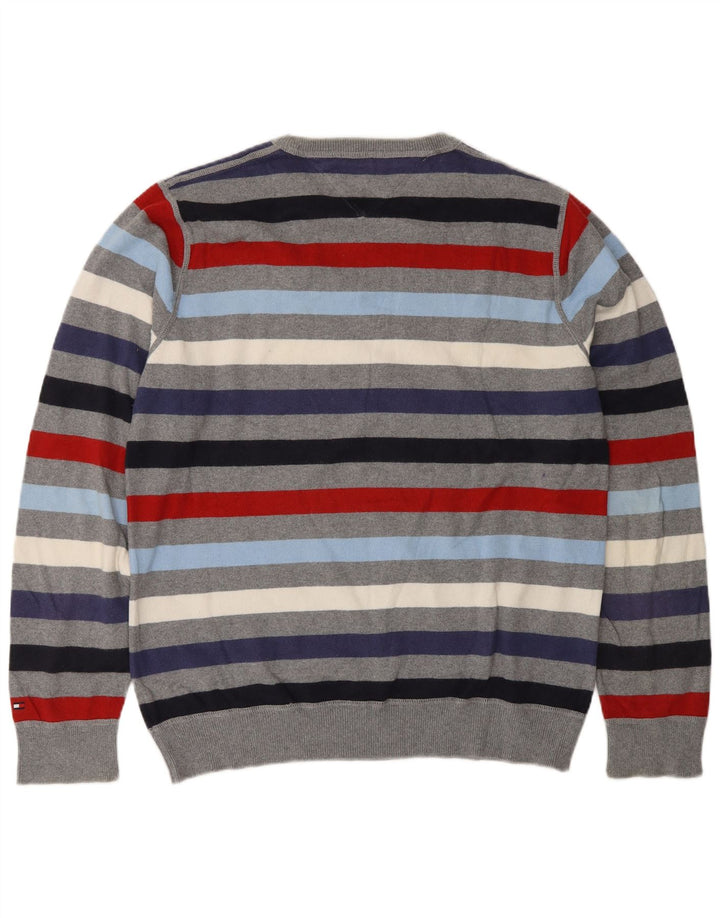 Tommy Hilfiger Jersey con Cuello Redondo para Hombre, Jersey de Rayas Multicolor Mediano
