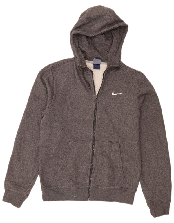 Nike - Sudadera con capucha y cremallera para hombre, talla pequeña, algodón moteado gris