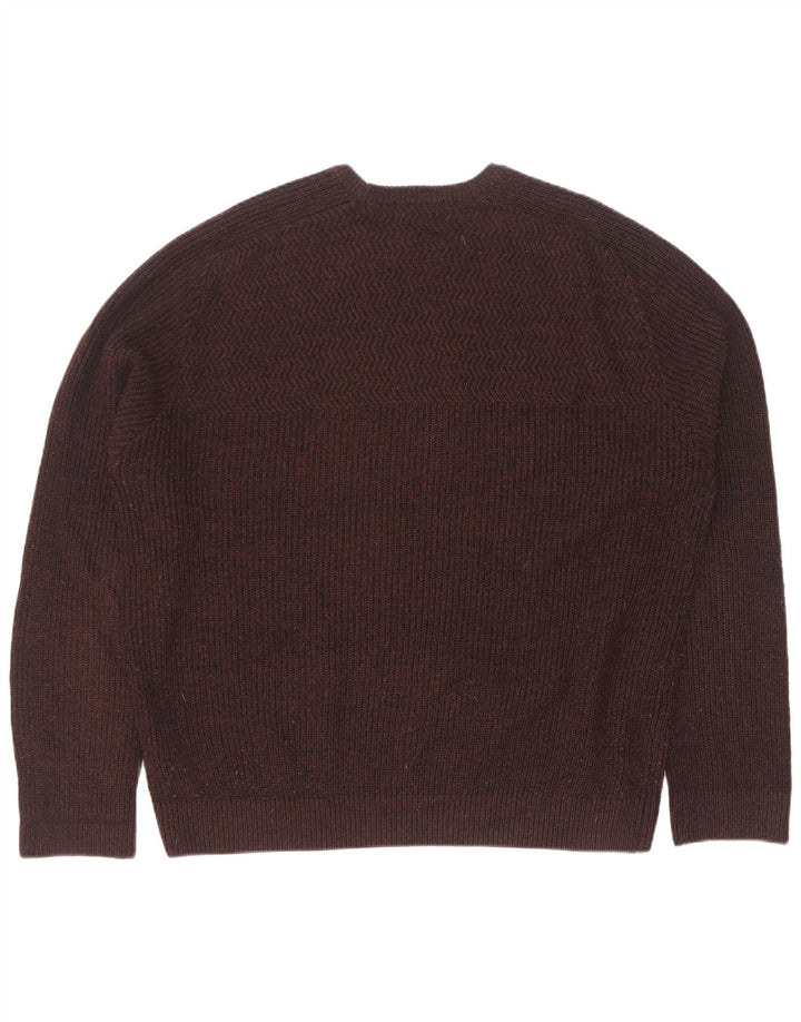 Zara Hombre Jersey Cuello Redondo Jersey XL Marrón Acrílico