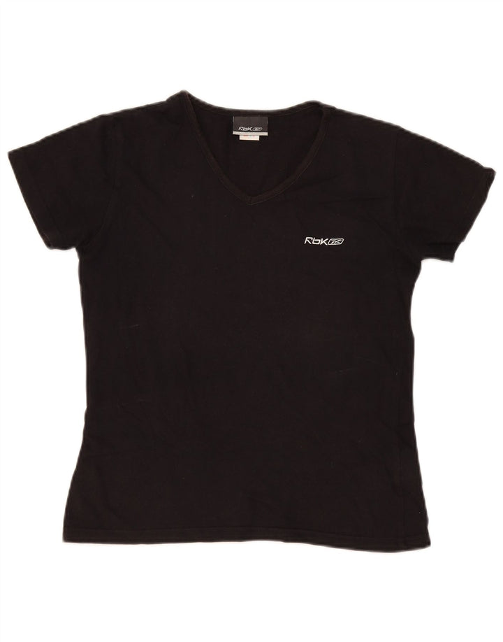 Reebok Camiseta para mujer Top UK 12 Medium Negro Algodón