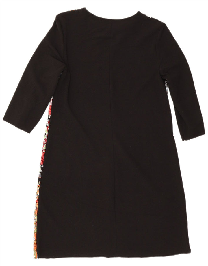 Zara Vestido caftán de manga 3/4 para mujer UK 42 Medium Black Patchwork
