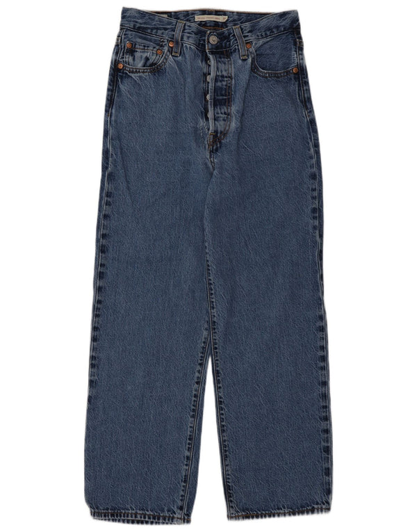 Levi's Mujer Ribcage Vaqueros Rectos De Cintura Alta W26 L27 Algodón Azul