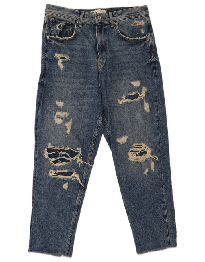 Zara Jeans recortados desgastados para hombre EU 40 Medium W31 L26 Algodón azul