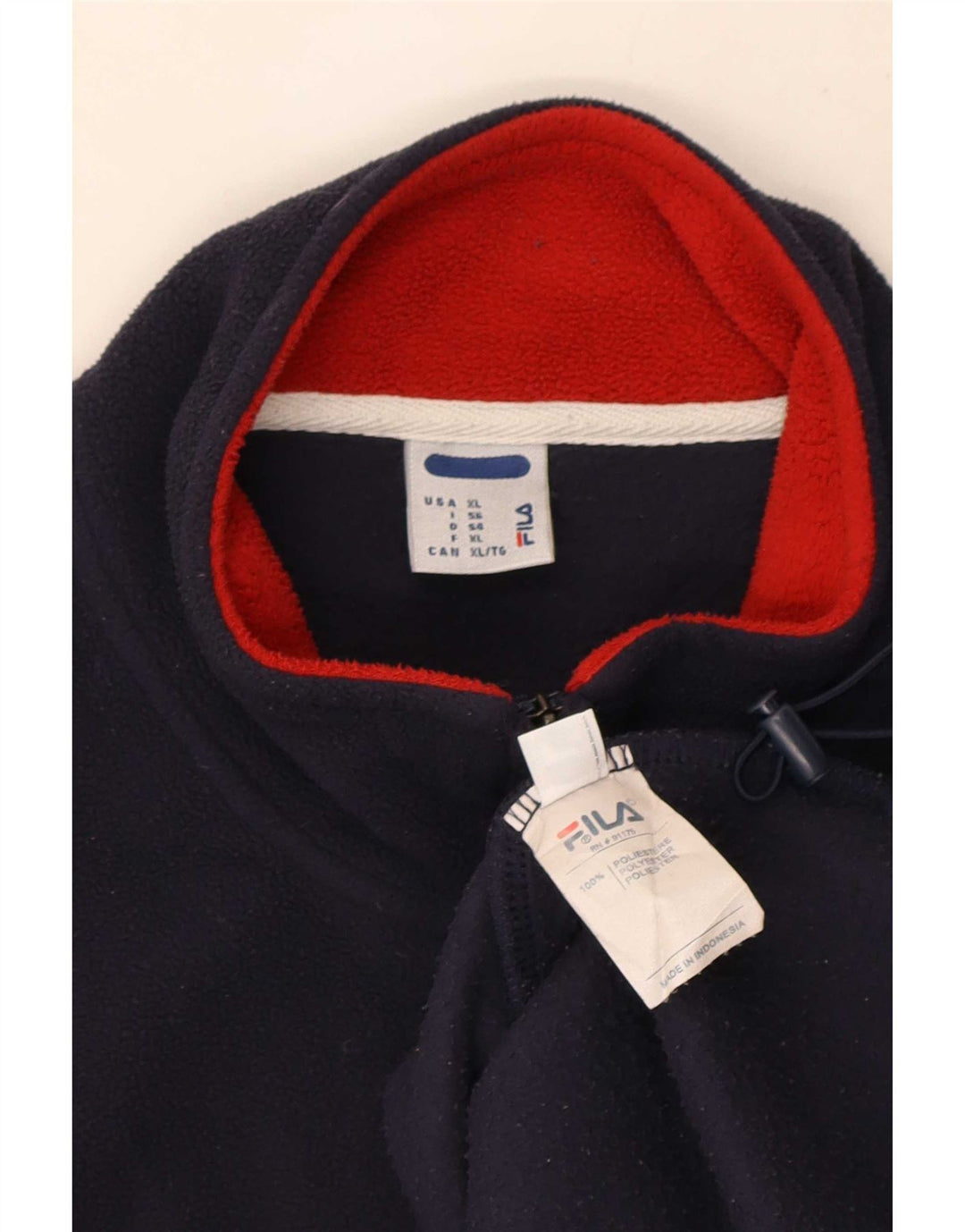 Fila Jersey polar con cremallera y cuello para hombre XL Poliéster azul marino