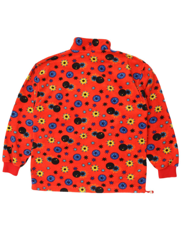Conte of Florence - Jersey de forro polar con cuello y cremallera para hombre, poliéster floral rojo grande