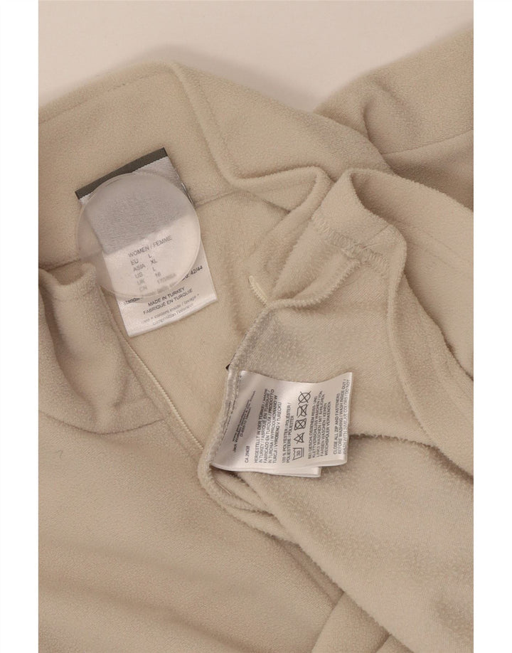 JACK WOLFSKIN Jersey polar con cremallera y cuello para mujer UK 46 Grande Poliéster beige