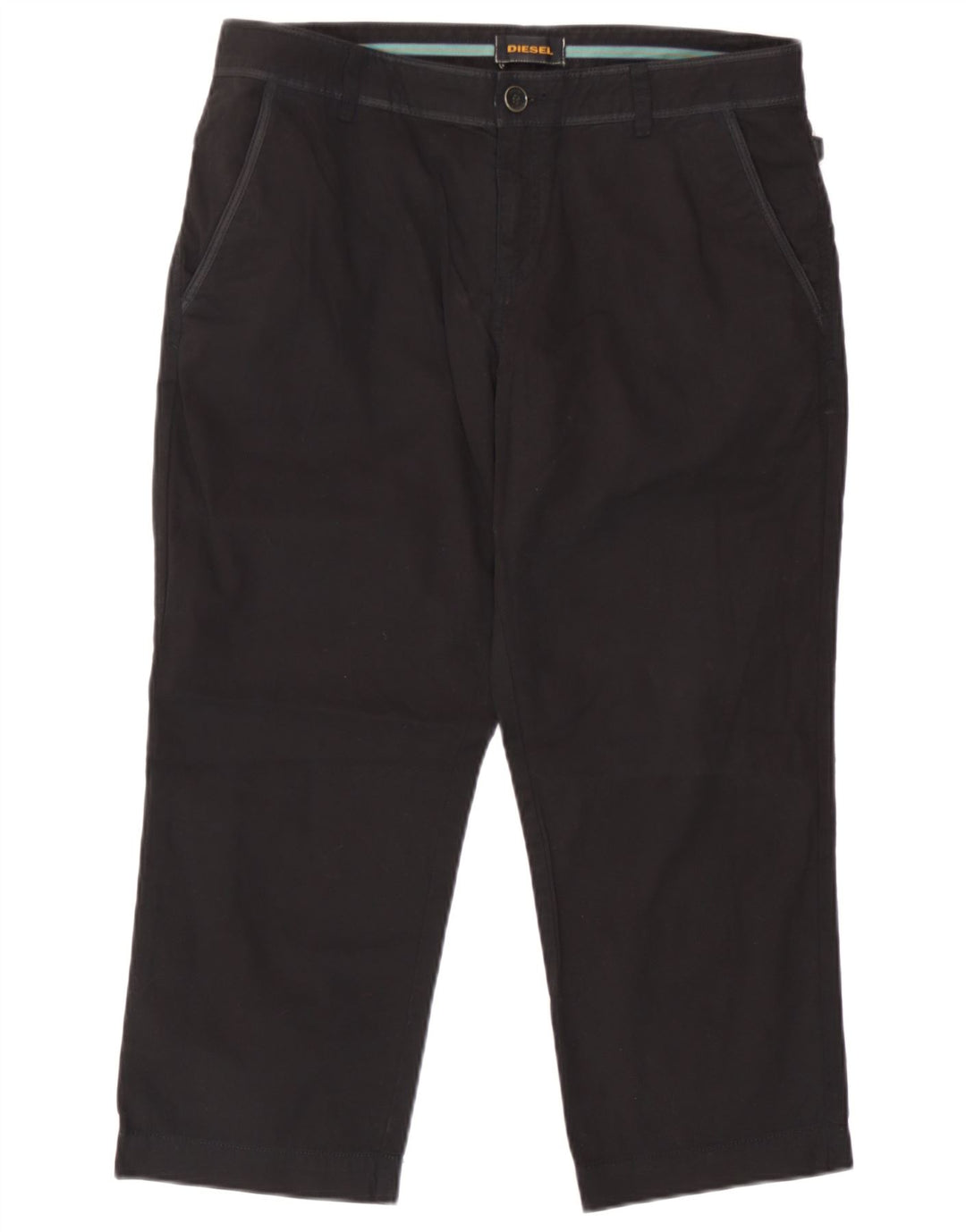 Pantalones Capri Diesel Mujer W34 L22 Algodón Negro