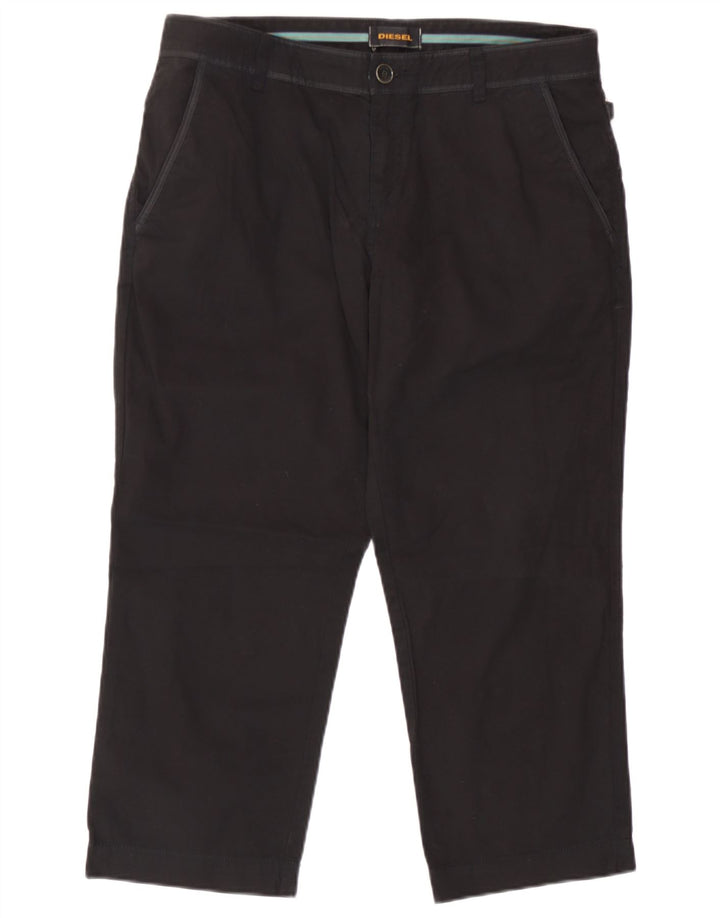 Pantalones Capri Diesel Mujer W34 L22 Algodón Negro