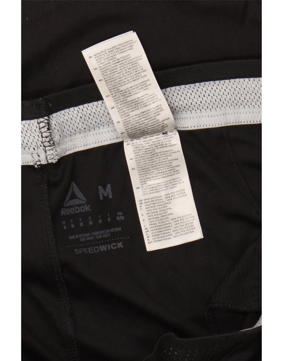 Pantalones cortos deportivos Reebok Hombre Mediano Negro Poliéster