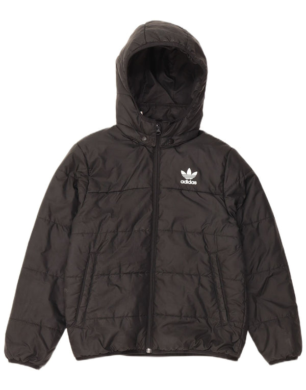 Adidas Chaqueta acolchada con capucha para niño 11-12 años Negro Poliéster