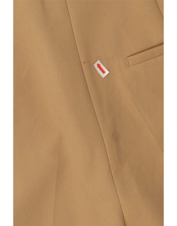 Zara Mujer Shorts Casuales De Talle Alto Medio W28 Poliéster Beige