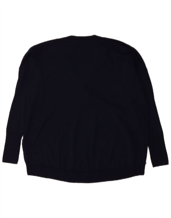 J. Crew Suéter extragrande con cuello en V para mujer UK 40 Azul marino mediano