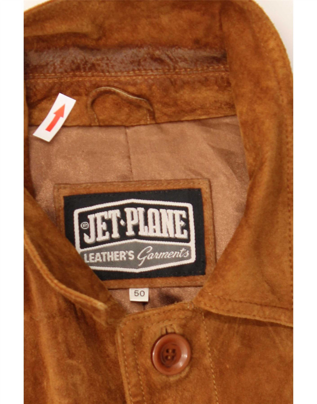 Jet Plane Chaqueta de ante para hombre IT 50 Cuero beige grande