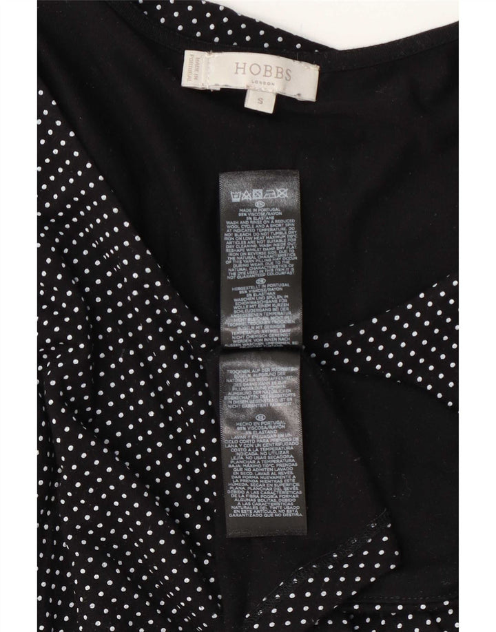 Hobbs Top para mujer manga 3/4 UK 10 Small Viscosa negra manchada