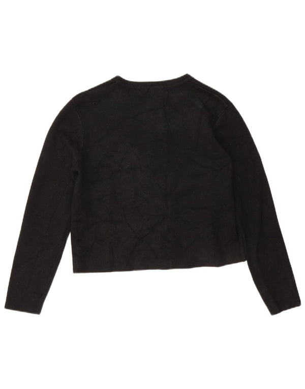 Zara Mujer Crop Cardigan Suéter UK 10 Small Negro