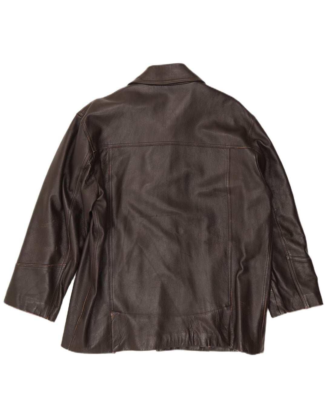 Chaqueta de cuero vintage para hombre IT 52 XL cuero marrón