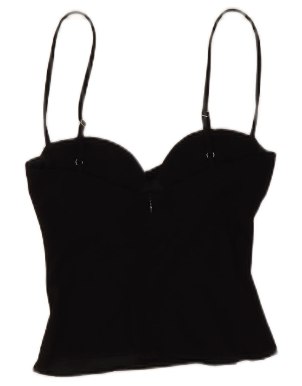 Zara Mujer Crop Cami Top UK 6 XS Negro